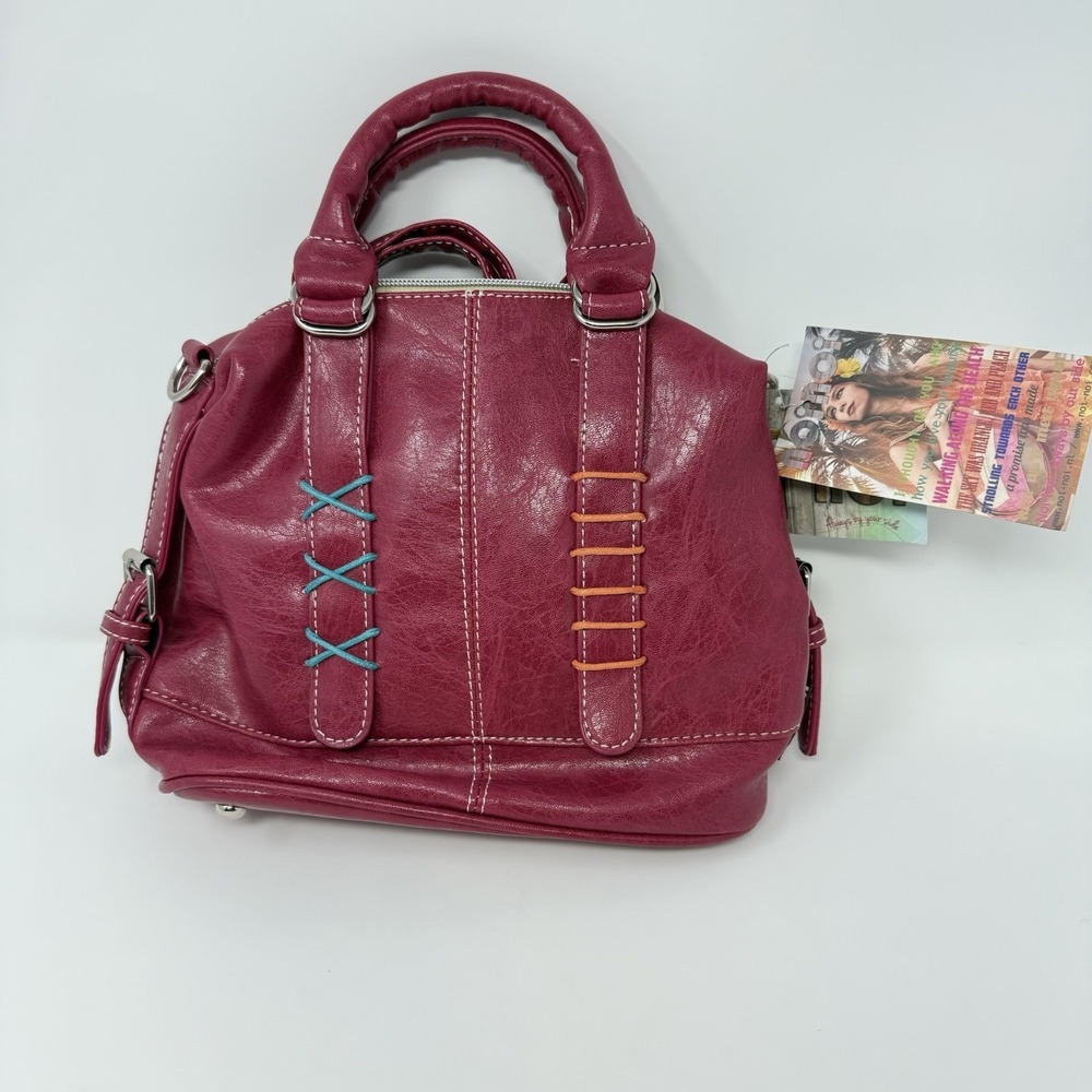 NWT Noi Noi Medium Size Satchel Handbag Purse Multicolored Fuscia/Pink
